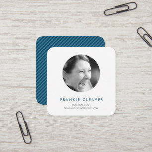 MODERN PHOTO SPOT headshot simple circle dark blue Square Business Card