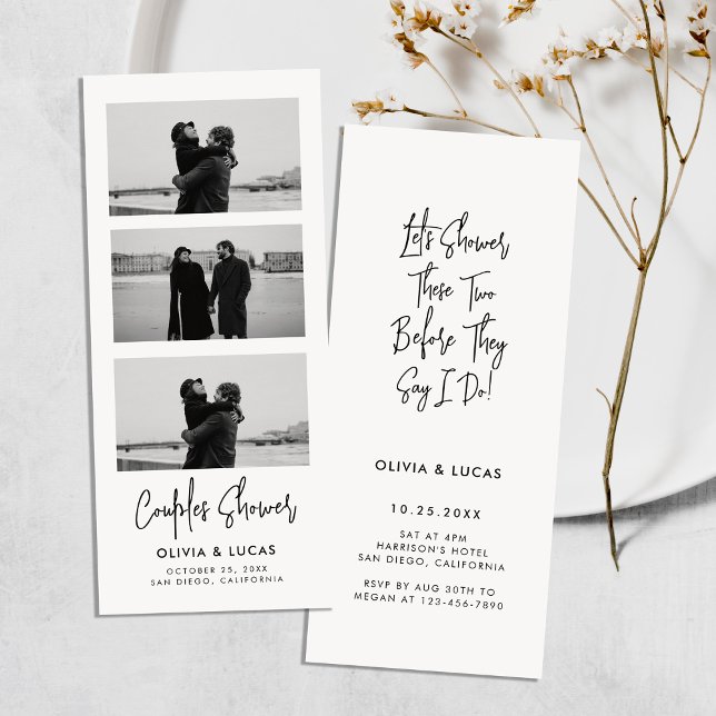 Modern Photo Strip Couple Shower Bridal Invitation (Creator Uploaded)