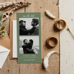 Modern Photo Strip Magnetic Wedding Save The Date