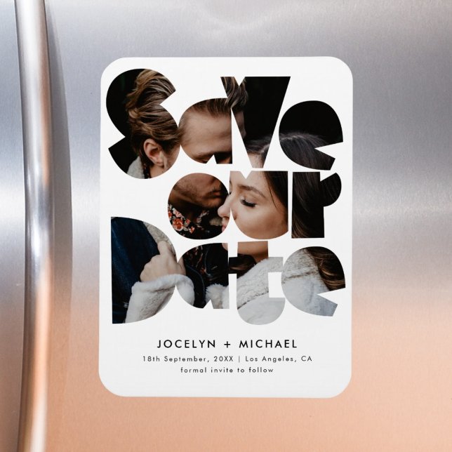 Modern Photo Template Save the Date Wedding Magnet (Creator Uploaded)