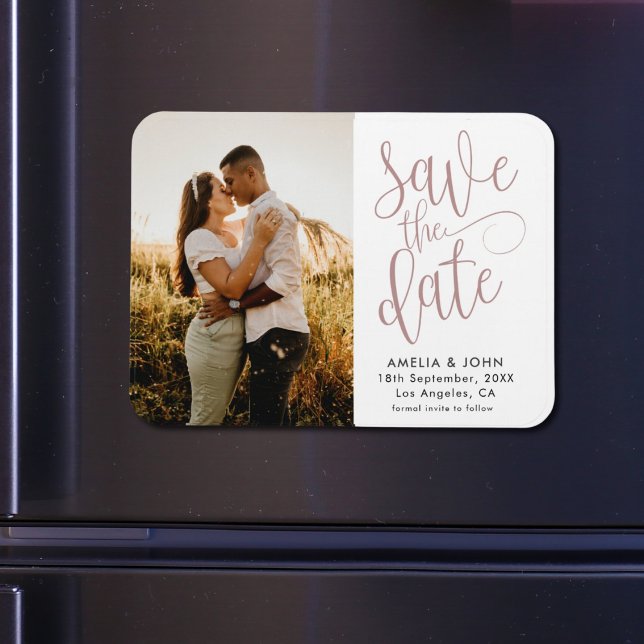Modern Photo Template Save the Date Wedding Magnet (Creator Uploaded)