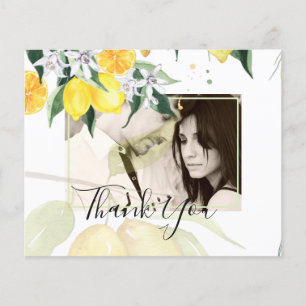 Modern Photo Thank You Wedding Card Lemons Theme