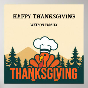 Modern Photo Thanksgiving Turkey Chef Poster