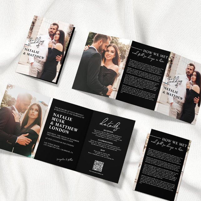 Modern Photo Tri-fold Wedding Invitation (Creator Uploaded)