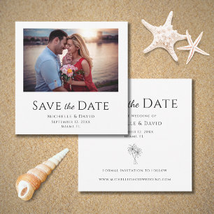 Modern Photo Tropical Palm Trees Destination Save The Date