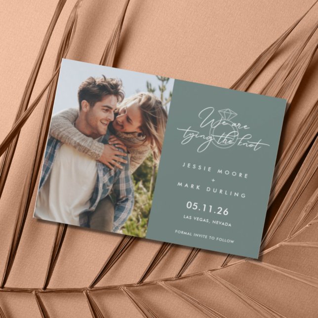 Modern Photo Tying the Knot Wedding Save the Date (Creator Uploaded)