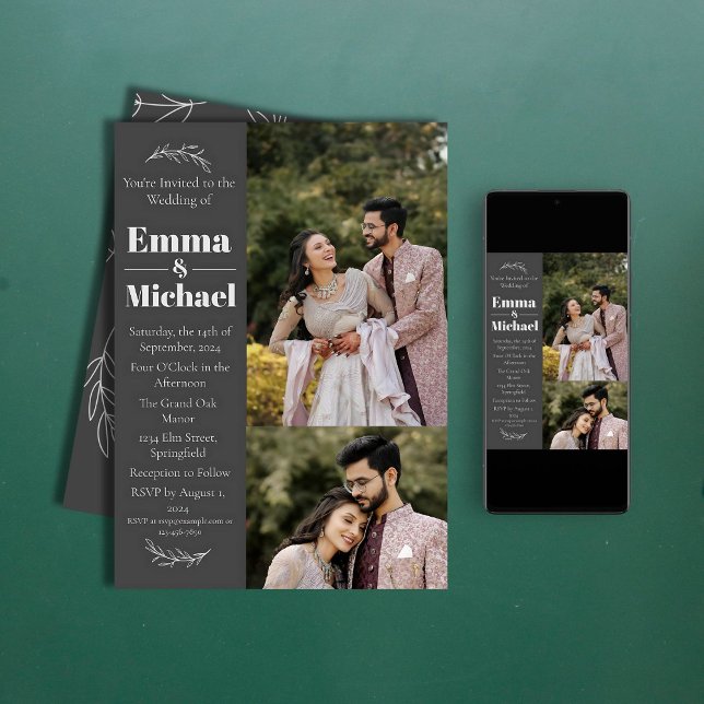 Modern Photo Type Overlay Wedding Invitation (Creator Uploaded)