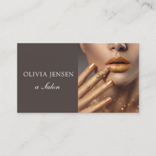 Modern Photo Typography makeup Artist  Business Card