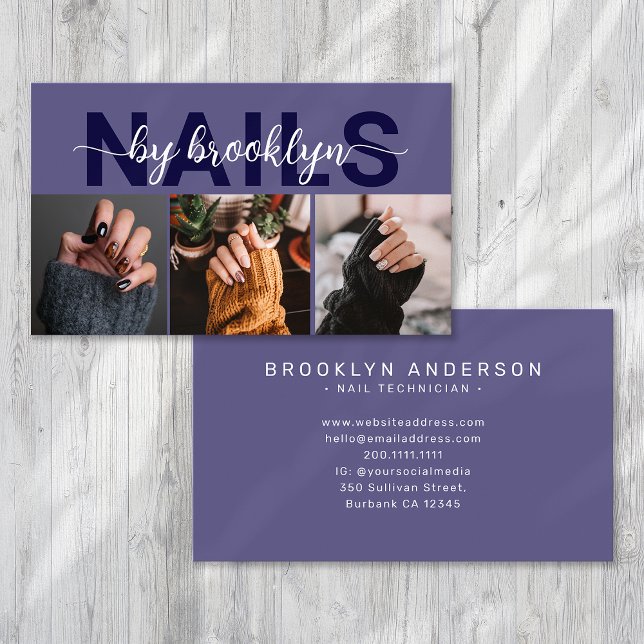 Modern Photo Typography Nail Artist Business Card (Creator Uploaded)