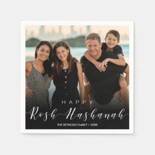 Modern Photo Typography Rosh Hashanah New Year Napkin