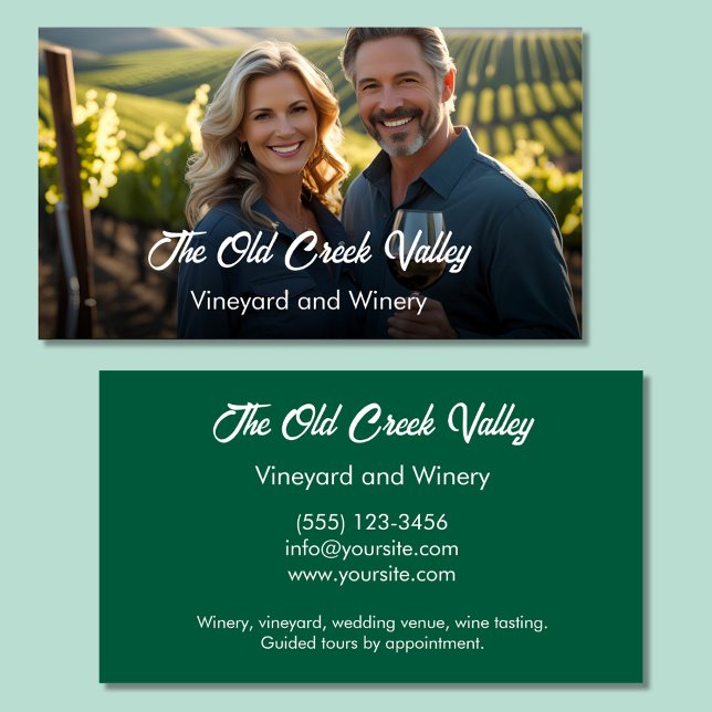 Modern photo vineyard winery business card (Creator Uploaded)