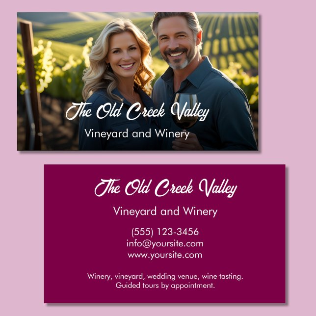 Modern photo vineyard winery business card (Creator Uploaded)