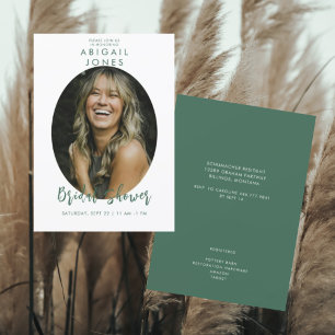 Modern Photo Viridian Bridal Shower  Invitation