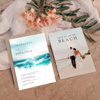 Modern Photo Watercolor Beach Wedding