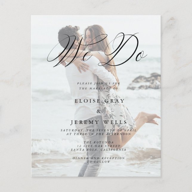 Modern Photo We Do Wedding Invitation (Front)