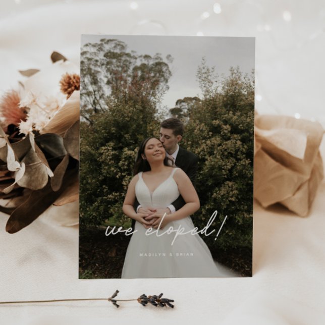 Modern Photo 'We Eloped' Wedding Reception Invitation (Creator Uploaded)