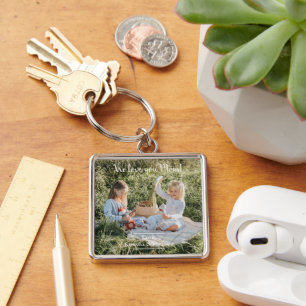 Modern Photo We Love you Mum Keychain