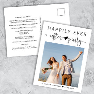 Modern Photo Wedding After Party Reception Postcard