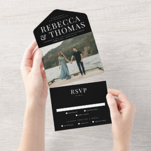 Modern Photo Wedding All In One Invitation