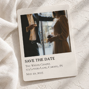 Modern Photo Wedding Attire Colours Save the Date Invitation