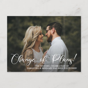 Modern Photo Wedding Change of Plans Postcard