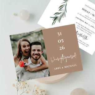 Modern Photo Wedding Elopement All In One Invitation