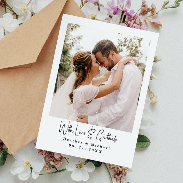 Modern Photo Wedding Folded Thank You Card (Leave a lasting impression and express your thanks in a truly special and meaningful way.)