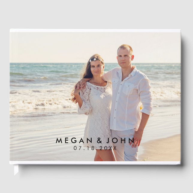 Modern Photo Wedding Guest Book (Front)