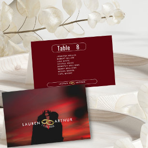 Modern Photo Wedding Guest Names Table Place Card