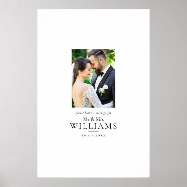 Modern Photo Wedding Guest Signing Board Poster (Front)