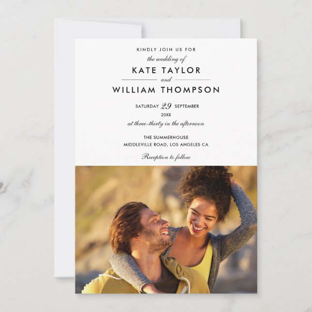 Modern Photo Wedding Invitation (Front)