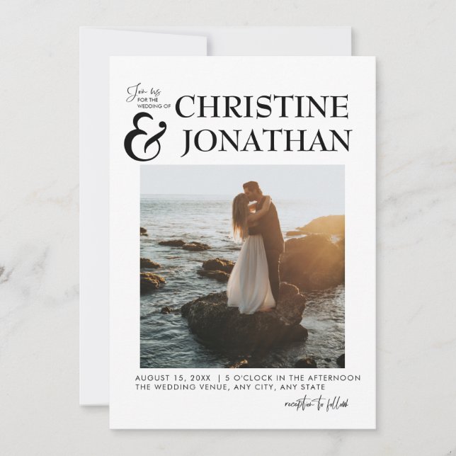 Modern Photo Wedding Invitation (Front)