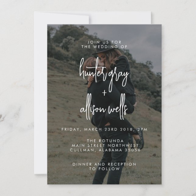 Modern Photo Wedding Invitation (Front)