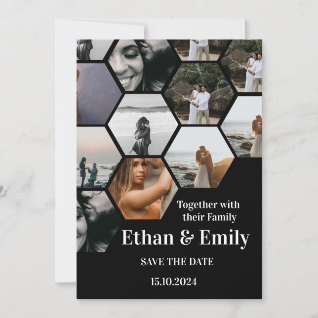 Modern Photo Wedding Invitation  Personalised card (Front)