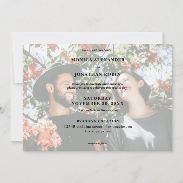 Modern Photo Wedding - Landscape Invitation (Front)