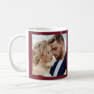 Modern photo wedding personalised Mr and Mrs Coffee Mug