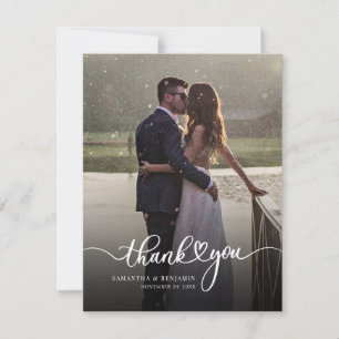 Modern Photo Wedding Photo Thank You Card
