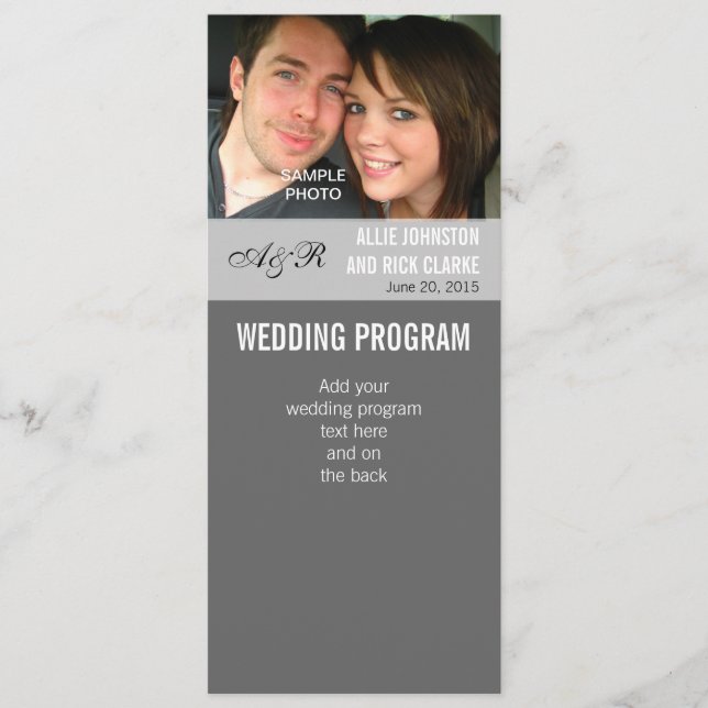 Modern Photo Wedding Programs (Front)
