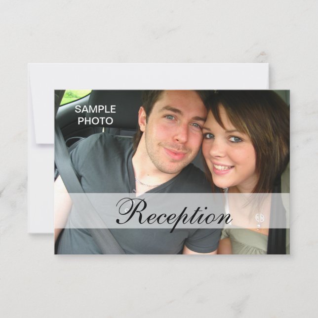 Modern Photo Wedding Reception Cards (Front)