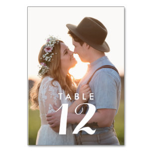 Modern Photo Wedding Reception  Table Number