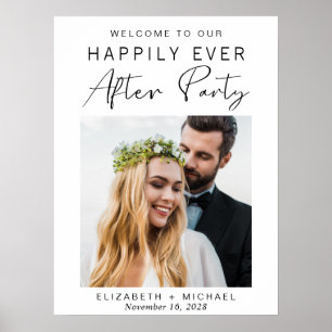 Modern Photo Wedding Reception Welcome Poster