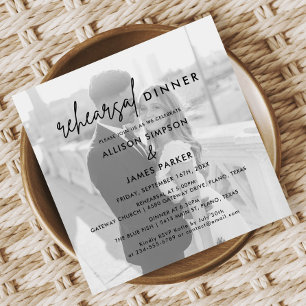 Modern Photo Wedding Rehearsal Dinner Invitation