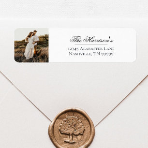 Modern Photo Wedding Return Address Return Address Label