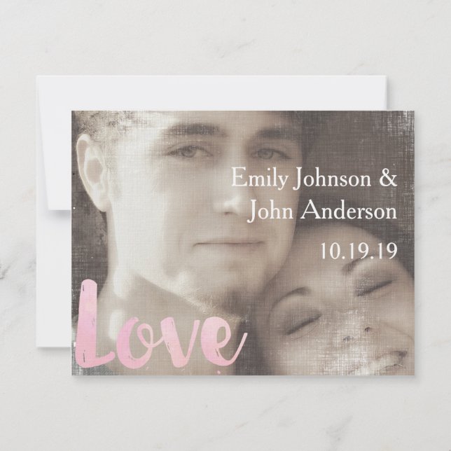 Modern Photo Wedding Save the Date (Back)