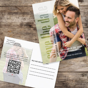 Modern Photo Wedding Save the Date Announcement Postcard