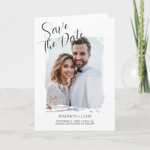Modern Photo Wedding Save the Date Holiday Card