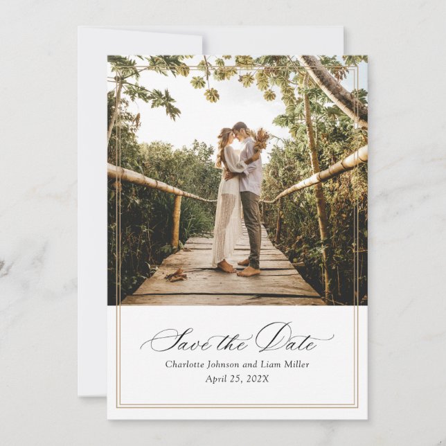 Modern Photo Wedding Save the Date Invitation (Front)