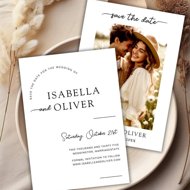 Modern Photo Wedding Save the Date Invite Template (Modern Photo Wedding Save the Date Invite Template)