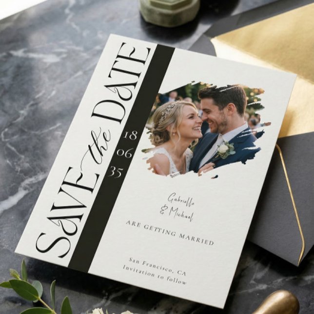Modern Photo Wedding Save the Date Postcard (Creator Uploaded)
