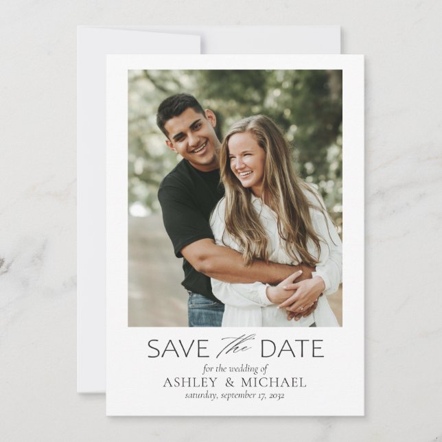Modern Photo Wedding Save the Date Template (Front)